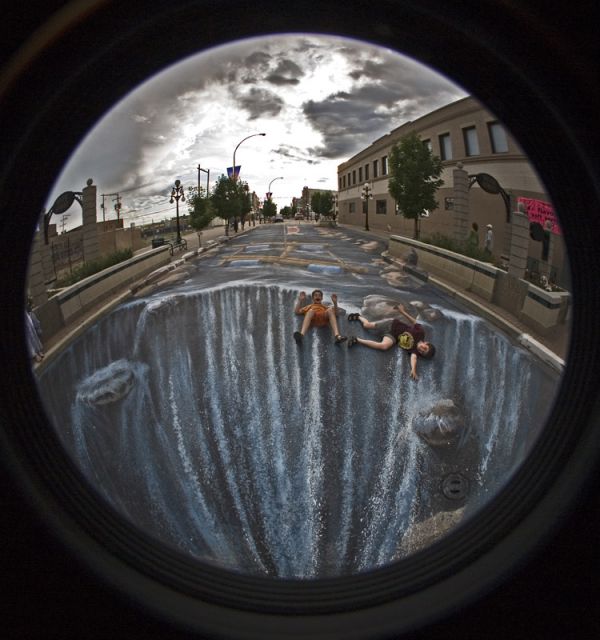 Die besten 100 Bilder in der Kategorie strassenmalerei: StraÃenmalerei, Wasserfall