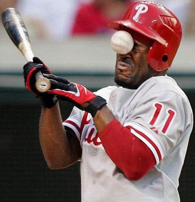 Die besten 100 Bilder in der Kategorie sport: Baseball ins Gesicht - Aua