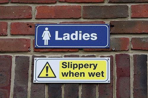Die besten 100 Bilder in der Kategorie schilder: Ladies - Slippery when wet