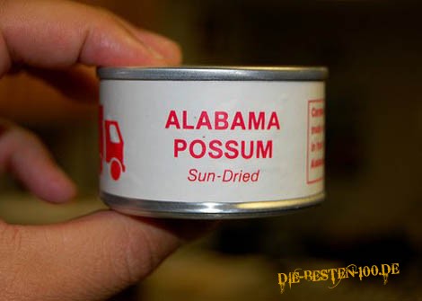 Die besten 100 Bilder in der Kategorie nahrung: canned possum - eingedostes Opossum