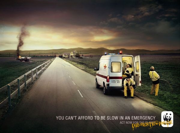 you can't afford to be slow in an emergency - WWF-Werbung