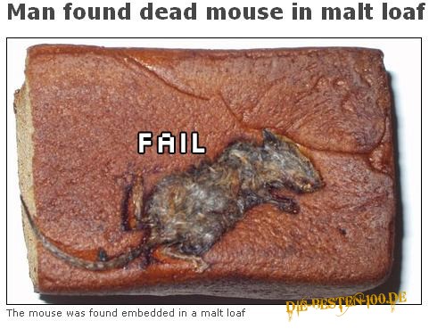 Maus in Brot eingebacken