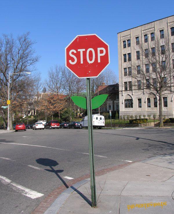 Stop-Schild als Blume