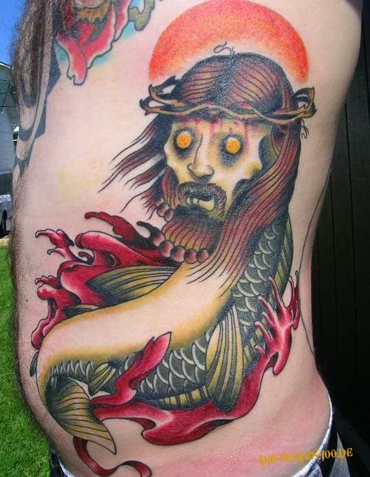 Die besten 100 Bilder in der Kategorie tattoos: Fisch-Jesus-Tattoo