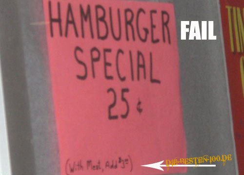 Hamburger special - with Meat, Add 3.99