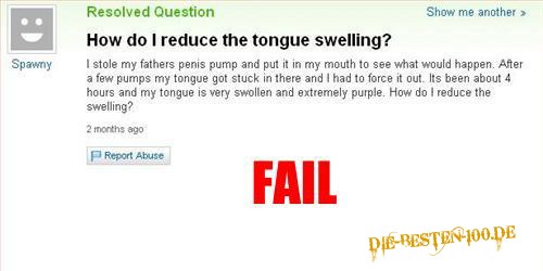 How do i reduce the tongue swelling? Penis Pump FAIL