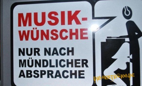 MusikwÃ¼nsche nur nach mÃ¼ndlicher Absprache