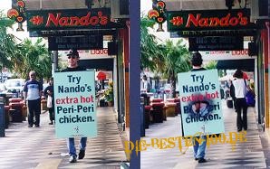 Die besten 100 Bilder in der Kategorie werbung: Try nando's extra hot peri-peri chicken.