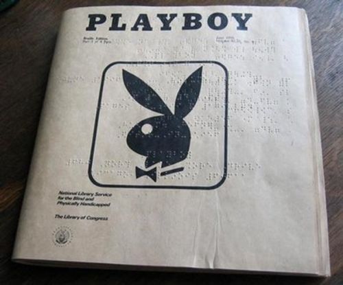 playboy, blindenschrift, blind, fun