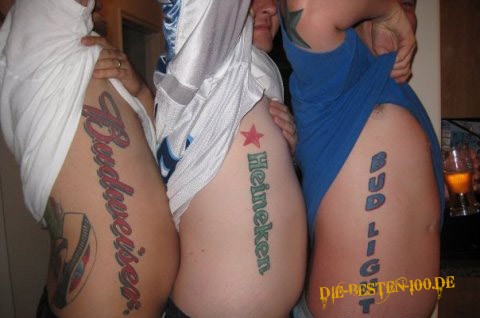 Bierwerbung-Tattoos