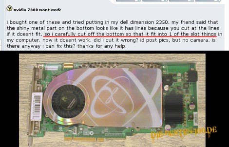 Die besten 100 Bilder in der Kategorie hirnlos: Grafikkarte abgesÃ¤gt