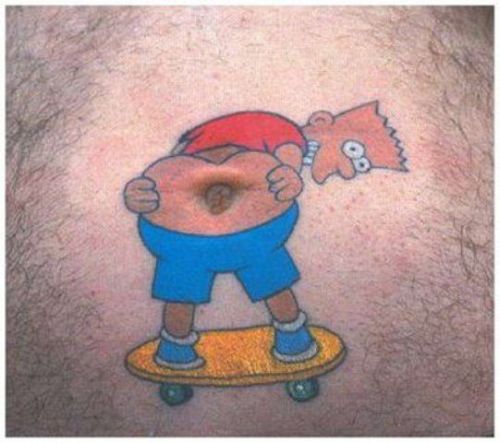 Die besten 100 Bilder in der Kategorie lustige_tattoos: tattoo, bart, simpson, belly