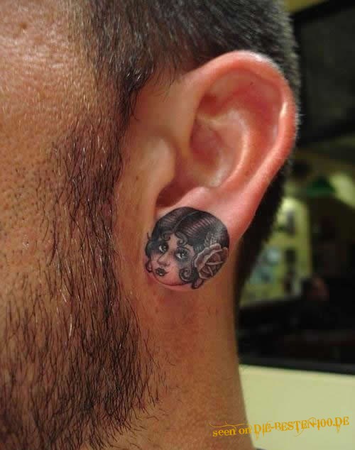 Die besten 100 Bilder in der Kategorie tattoos: OhrlÃ¤ppchen-Tattoo - Ear Lobe Tattoo