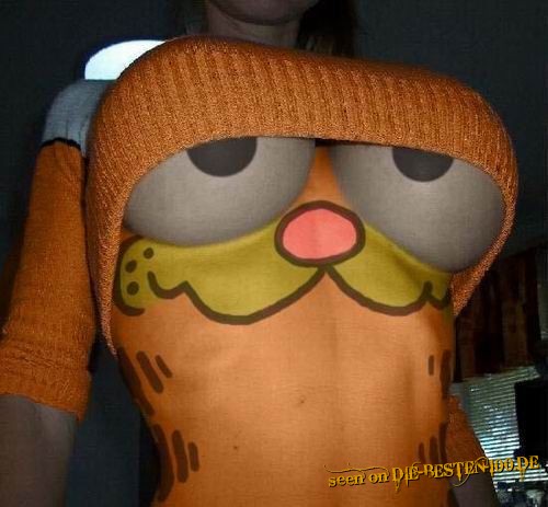 Die besten 100 Bilder in der Kategorie bodypainting: Sexy Melonen Garfield Bodypainting 