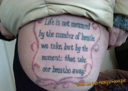 Die besten 100 Bilder in der Kategorie tattoos: Life is not measured by the number of breaths w take but by the moments that take our  breathe away.