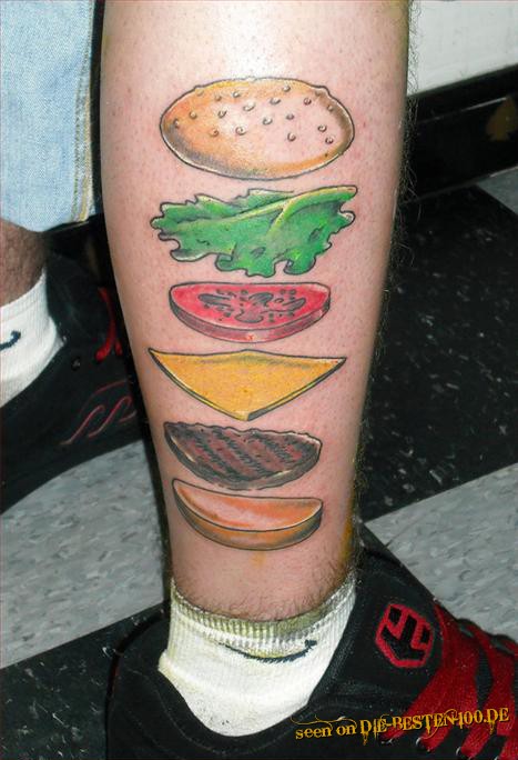 Die besten 100 Bilder in der Kategorie lustige_tattoos: Cheeseburger Tattoo
