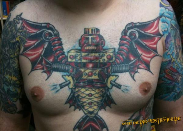 Die besten 100 Bilder in der Kategorie tattoos: fliegender roboter tattoo
