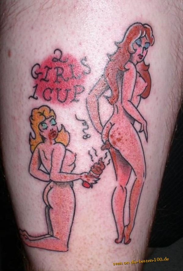 Die besten 100 Bilder in der Kategorie schlechte_tattoos: 2 girls 1 cup - Tattoo eines Kranken