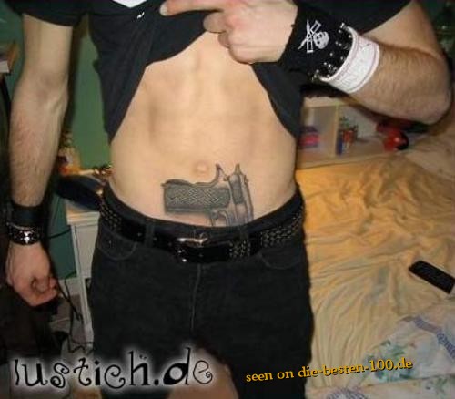 Die besten 100 Bilder in der Kategorie lustige_tattoos: pistole