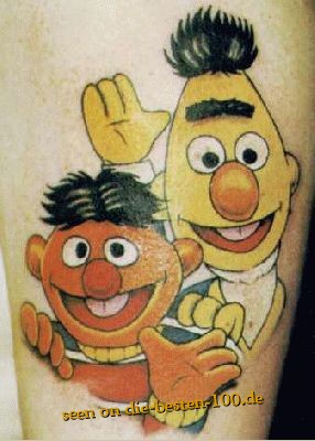 LEX outsider SuRReal Bert  ErNie tattoo PRINT Sesame Street CANVAS art  muppet  1734223446