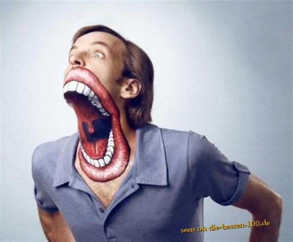 Die besten 100 Bilder in der Kategorie bodypainting: Great screaming Mouth Bodypainting