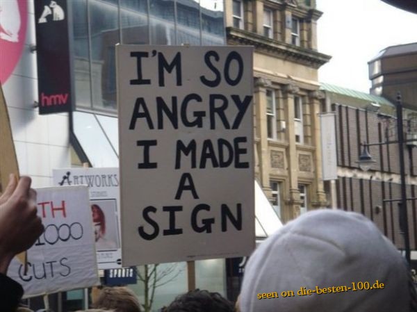 Im so angry a make a sign