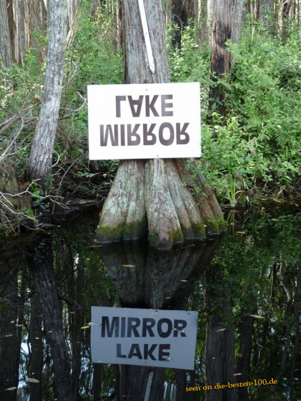 Die besten 100 Bilder in der Kategorie schilder: Lake Mirror - Spiegelschrift-Schild