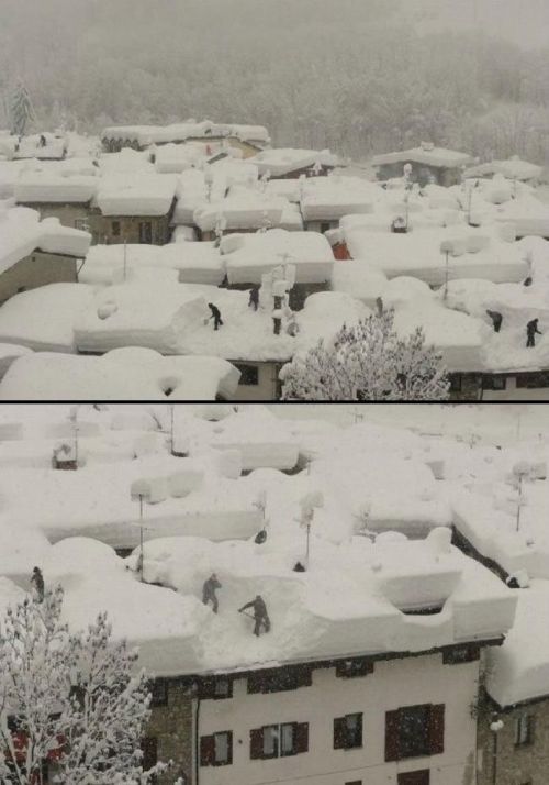 Schnee, Dach