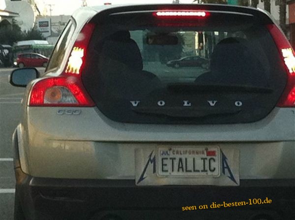 Metallica Nummernschild