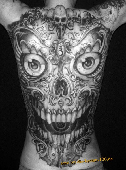 Die besten 100 Bilder in der Kategorie horror_tattoos: Totenkopf-Tattoos auf RÃ¼cken komplett