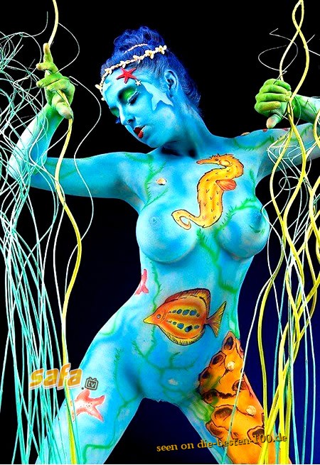 Die besten 100 Bilder in der Kategorie bodypainting: Thema Unterwasserwelt mit Algen Bodypainting