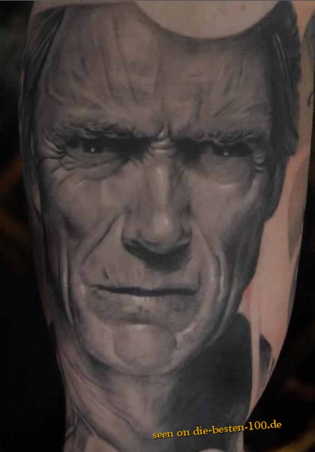 Die besten 100 Bilder in der Kategorie coole_tattoos: Cooles Clint Eastwood Tattoo 3D