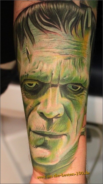 Die besten 100 Bilder in der Kategorie coole_tattoos: cooles Frankenstein Tattoo