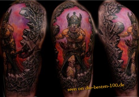 Die besten 100 Bilder in der Kategorie coole_tattoos: 3D Tattoo Nordischer Krieger