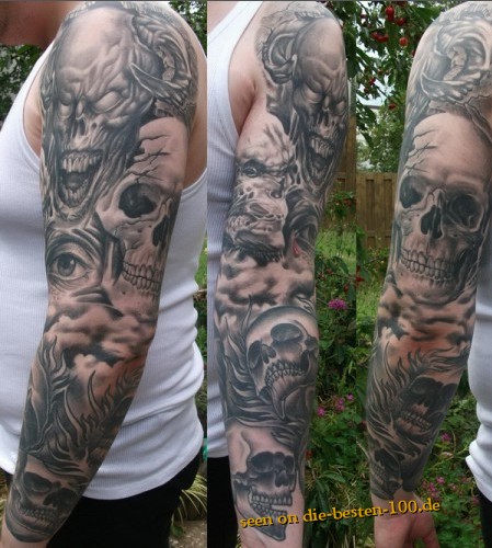 Die besten 100 Bilder in der Kategorie horror_tattoos: Totenkopf Tattoo