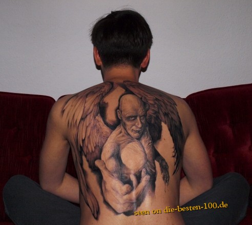 Die besten 100 Bilder in der Kategorie coole_tattoos: teuflischer Engel 3D Tattoo