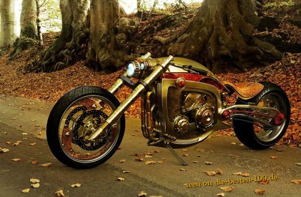 Die besten 100 Bilder in der Kategorie custom_bikes: Custom -Motorcycle- Solid Gold by Mikael Lugnegard 