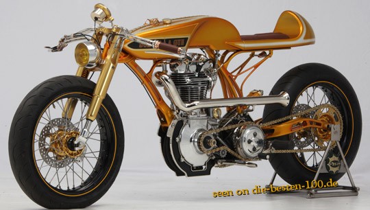 Die besten 100 Bilder in der Kategorie custom_bikes: Golden Custom Bike