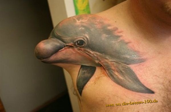 Amputated Arm Dolphin Tattoo