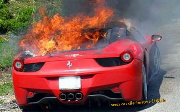 Die besten 100 Bilder in der Kategorie autos: Hot Car - Burning Ferrari