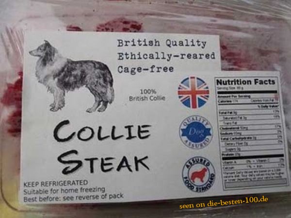Die besten 100 Bilder in der Kategorie nahrung: Lassie ist lecker - Collie Steak