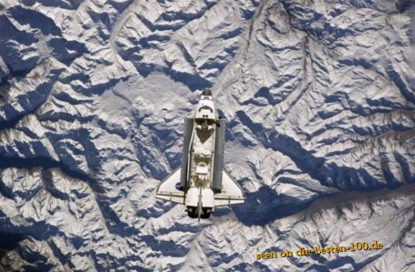 Spaceshuttle over Mountain Range