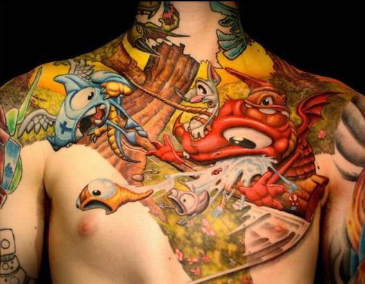 Die besten 100 Bilder in der Kategorie lustige_tattoos: Disney Comic Style Tattoo