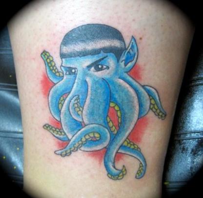 Die besten 100 Bilder in der Kategorie lustige_tattoos: Mr. Octo Spok Tattoo