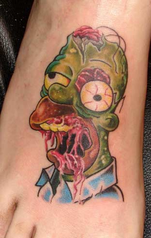 Homer Zombsen Horror Tattoo