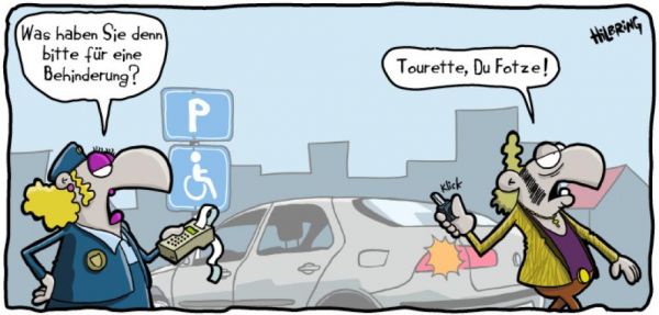 Die besten 100 Bilder in der Kategorie cartoons: Auf dem Behindertenparkplatz