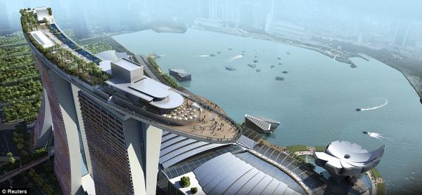 Die besten 100 Bilder in der Kategorie wohnen: Marina Bay Sands Hotel mit Pool auf Dach