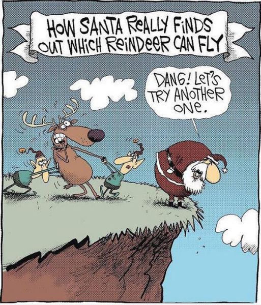 Die besten 100 Bilder in der Kategorie cartoons: Santa Claus - Reindeer can fly?