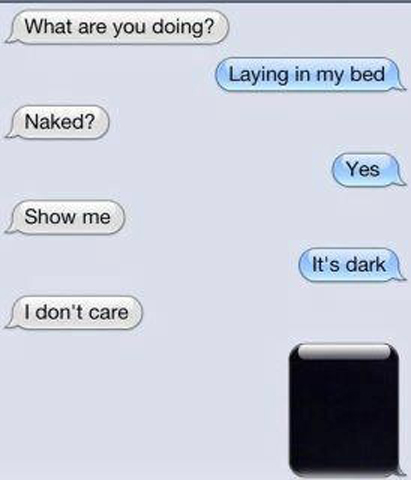 Laying in your bed naked? SMS Fun
