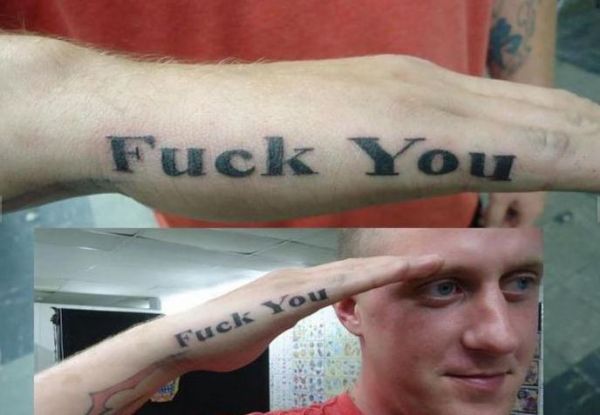 Die besten 100 Bilder in der Kategorie schlechte_tattoos: Fuck You Tattoo